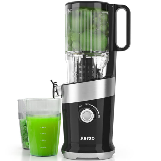 Aeitto 4.9" Wide Mouth  Cold Press Juicer,Black