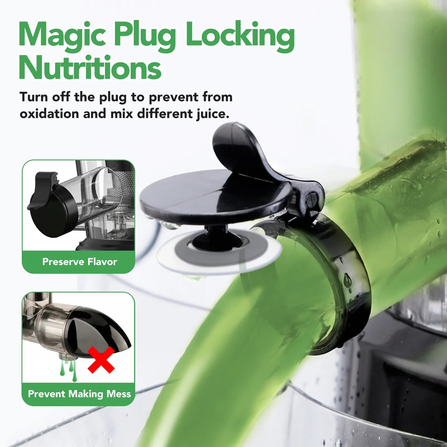 Aeitto Cold Press Juicer,Large Feed Chute, Large Capacity, Black